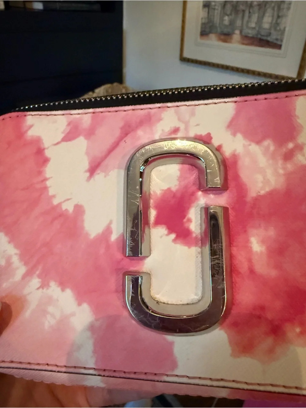 Marc Jacobs Pink, Orange, and White Tie-Dye Snapshot Crossbody - Picture 7 of 7